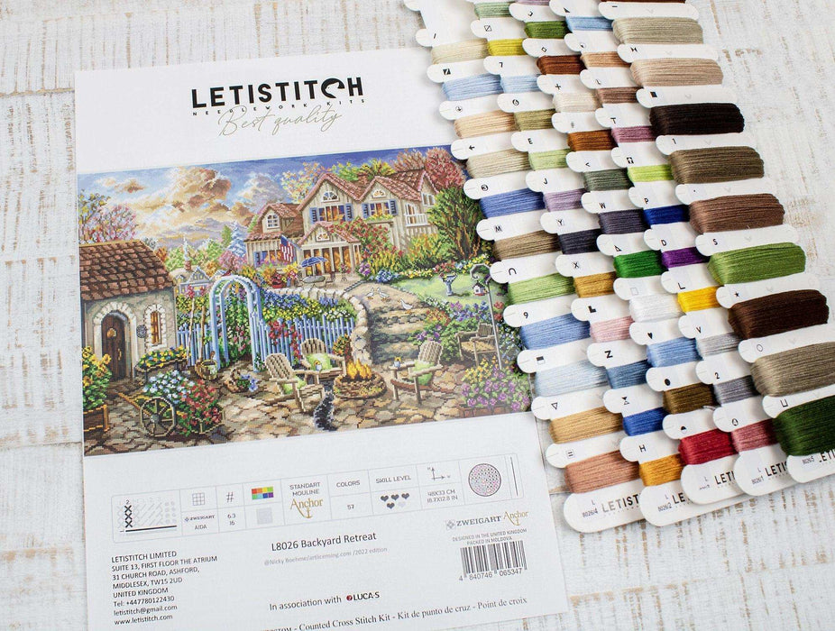 Cross Stitch Kit LetiStitch - Backyard Retreat - HobbyJobby