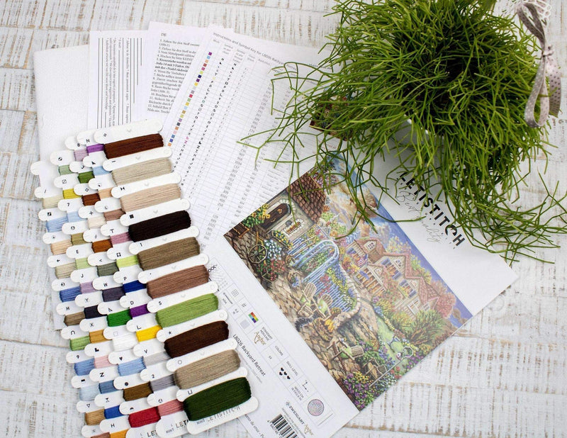 Cross Stitch Kit LetiStitch - Backyard Retreat - HobbyJobby