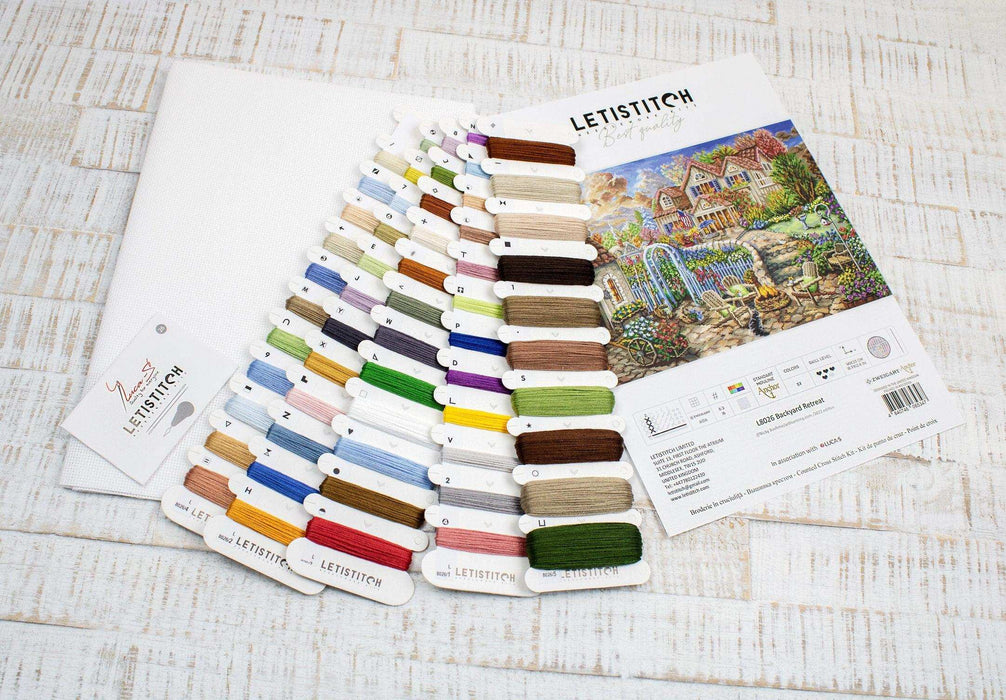 Cross Stitch Kit LetiStitch - Backyard Retreat - HobbyJobby