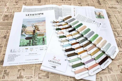 Cross Stitch Kit LetiStitch - Barn Owl, L8031 Cross Stitch Kits - HobbyJobby