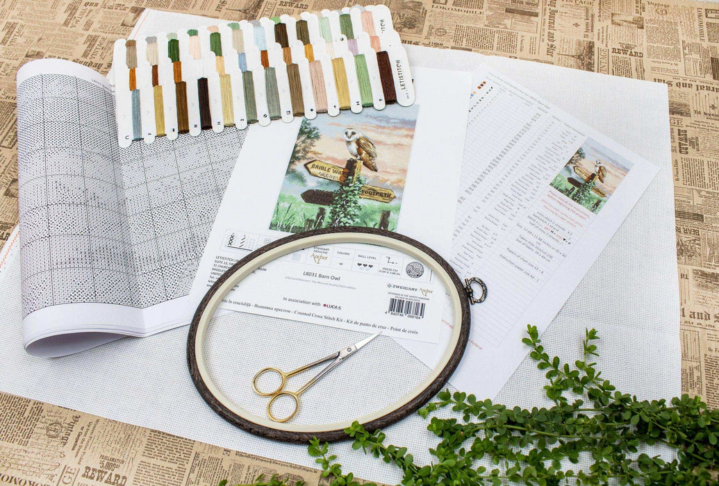 Cross Stitch Kit LetiStitch - Barn Owl, L8031 Cross Stitch Kits - HobbyJobby