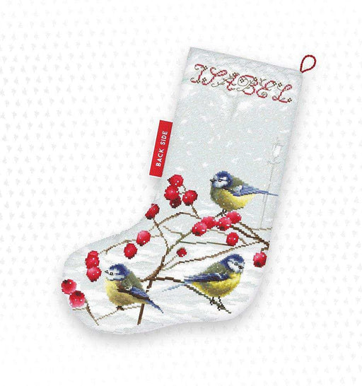 Cross Stitch Kit LetiStitch - Blue tits Stocking, Leti949 - HobbyJobby