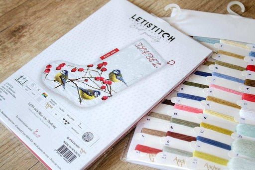 Cross Stitch Kit LetiStitch - Blue tits Stocking, Leti949 - HobbyJobby