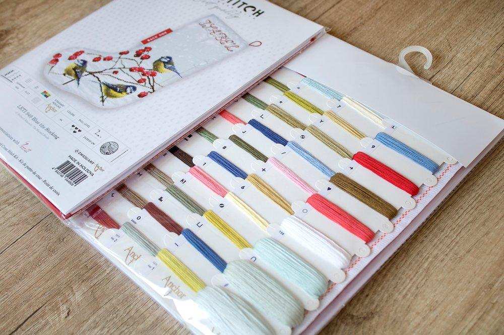 Cross Stitch Kit LetiStitch - Blue tits Stocking, Leti949 - HobbyJobby