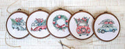 Cross Stitch Kit LetiStitch - Christmas Retro Cars / Kit of 5, Leti965 - HobbyJobby