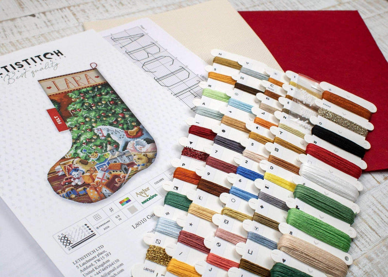 Cross Stitch Kit LetiStitch - Cozy Christmas Stocking - HobbyJobby