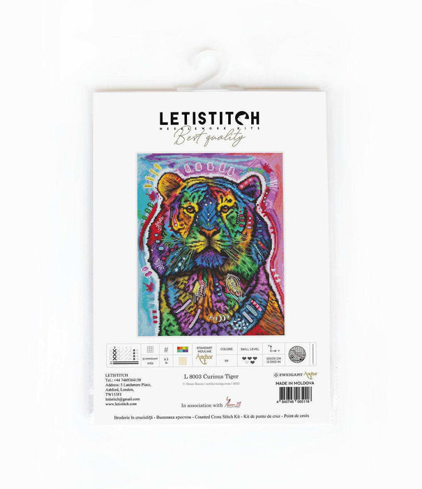 Cross Stitch Kit LetiStitch - Curious Tiger - HobbyJobby