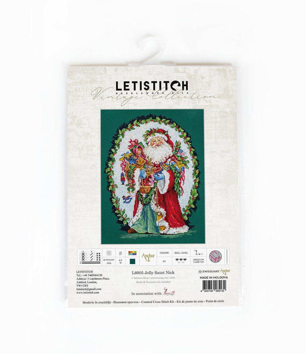 Cross Stitch Kit LetiStitch - Jolly Saint Nick - HobbyJobby