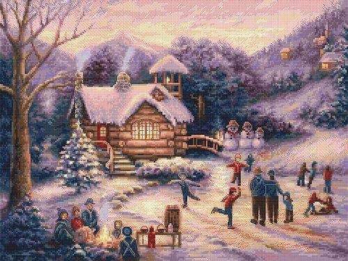Cross Stitch Kit LetiStitch - Skating by twilight, L967 - HobbyJobby