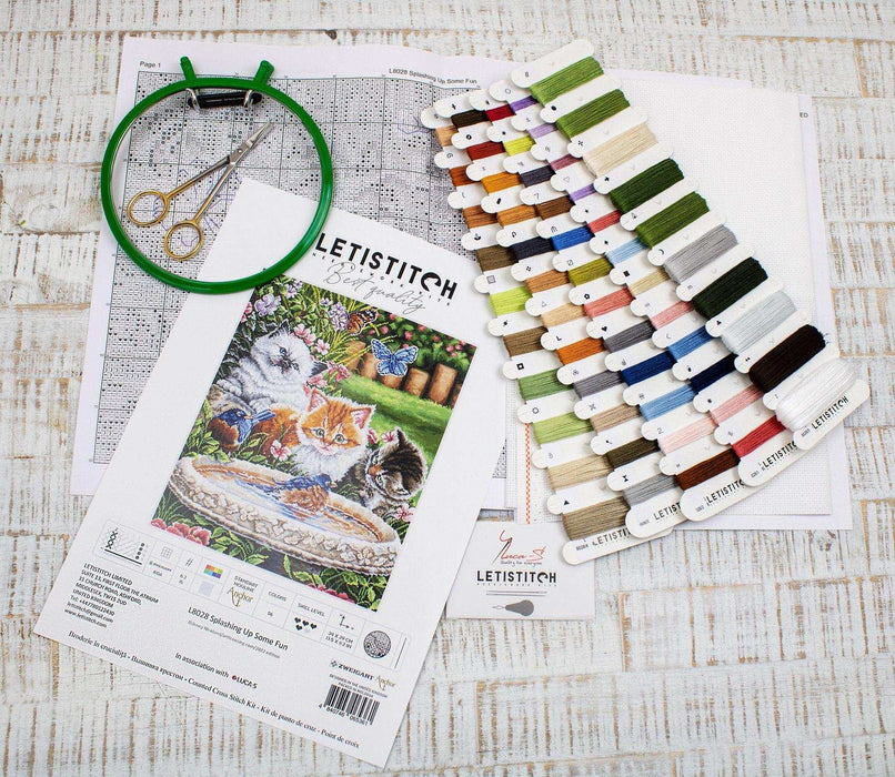 Cross Stitch Kit LetiStitch - Splashing Up Some Fun, L8028 Cross Stitch Kits - HobbyJobby
