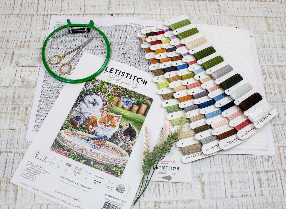 Cross Stitch Kit LetiStitch - Splashing Up Some Fun, L8028 Cross Stitch Kits - HobbyJobby
