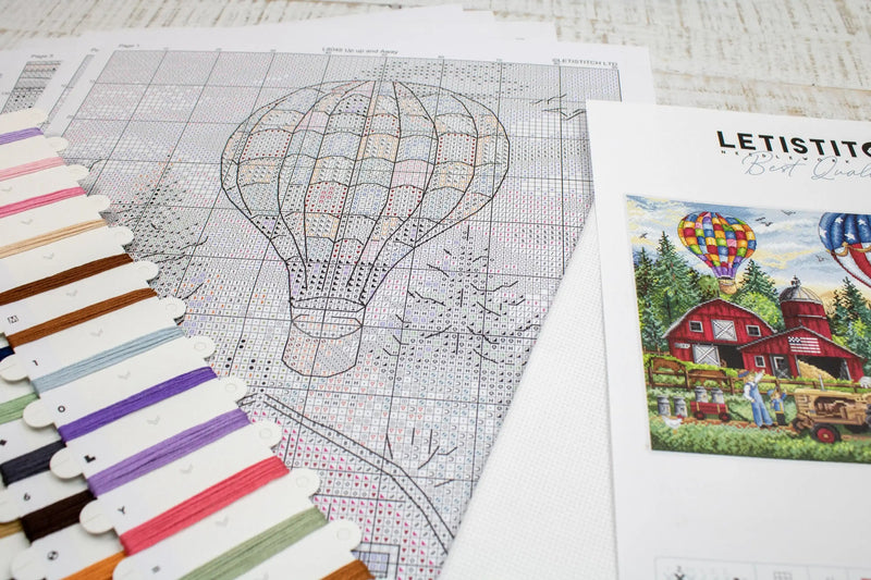 Cross Stitch Kit LetiStitch - Up up and Away, L8048 Cross Stitch Kits - HobbyJobby