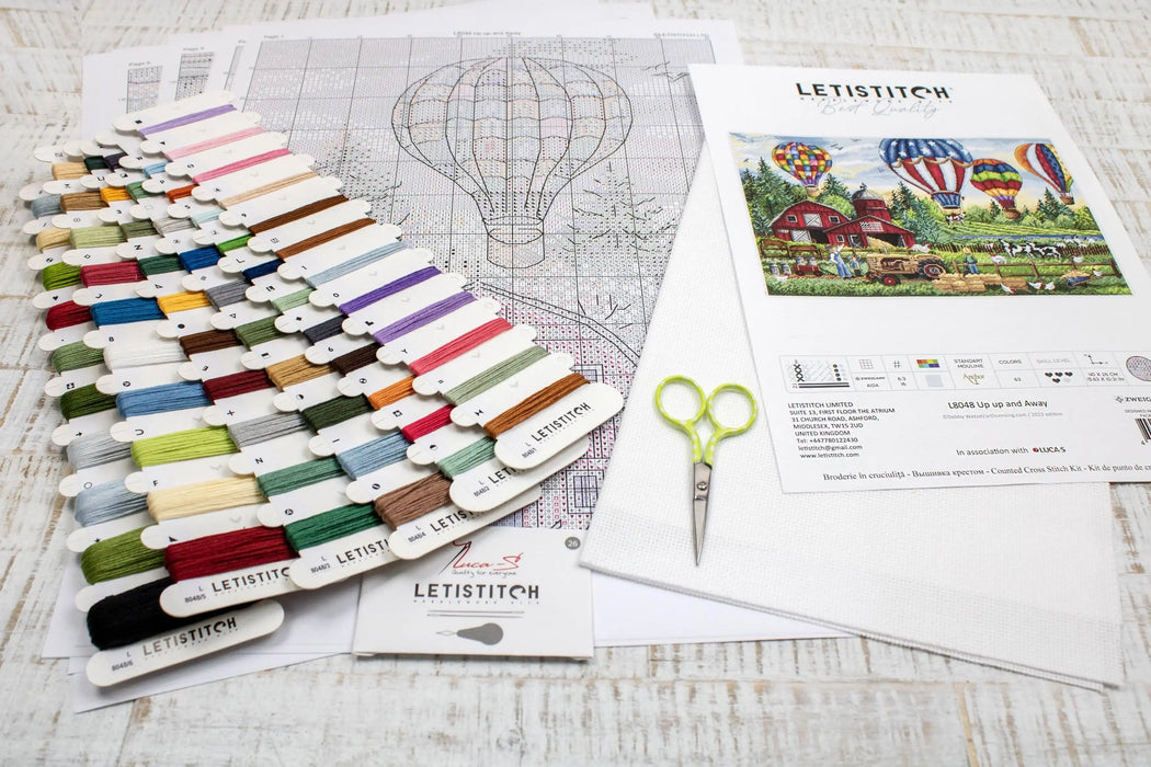 Cross Stitch Kit LetiStitch - Up up and Away, L8048 Cross Stitch Kits - HobbyJobby