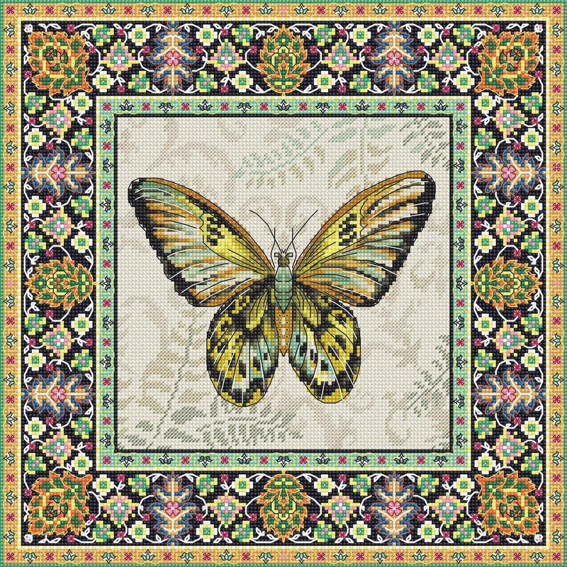 Cross Stitch Kit LetiStitch - Vintage Butterfly - HobbyJobby