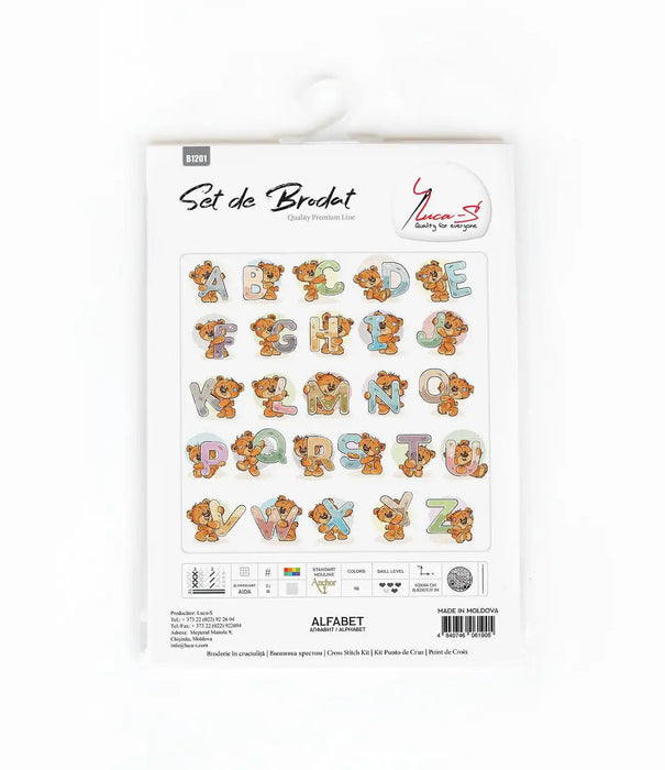 Cross Stitch Kit Luca-S - Alphabet, B1201 - HobbyJobby