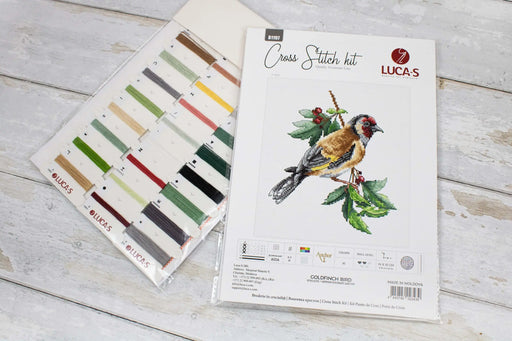 Cross Stitch Kit Luca-S - B1197 Goldfinch bird Cross Stitch Kits - HobbyJobby