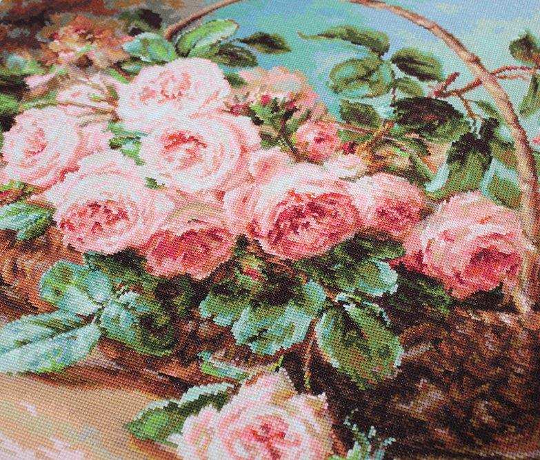Cross Stitch Kit Luca-S - Basket of pink roses, B547 - Luca-S