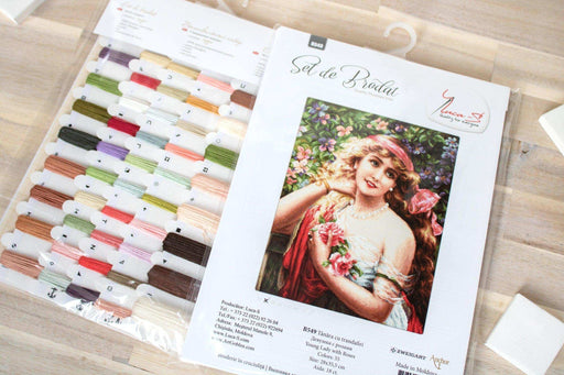 Cross Stitch Kit Luca-S - Beautiful Girl With Roses, B549 - Luca-S