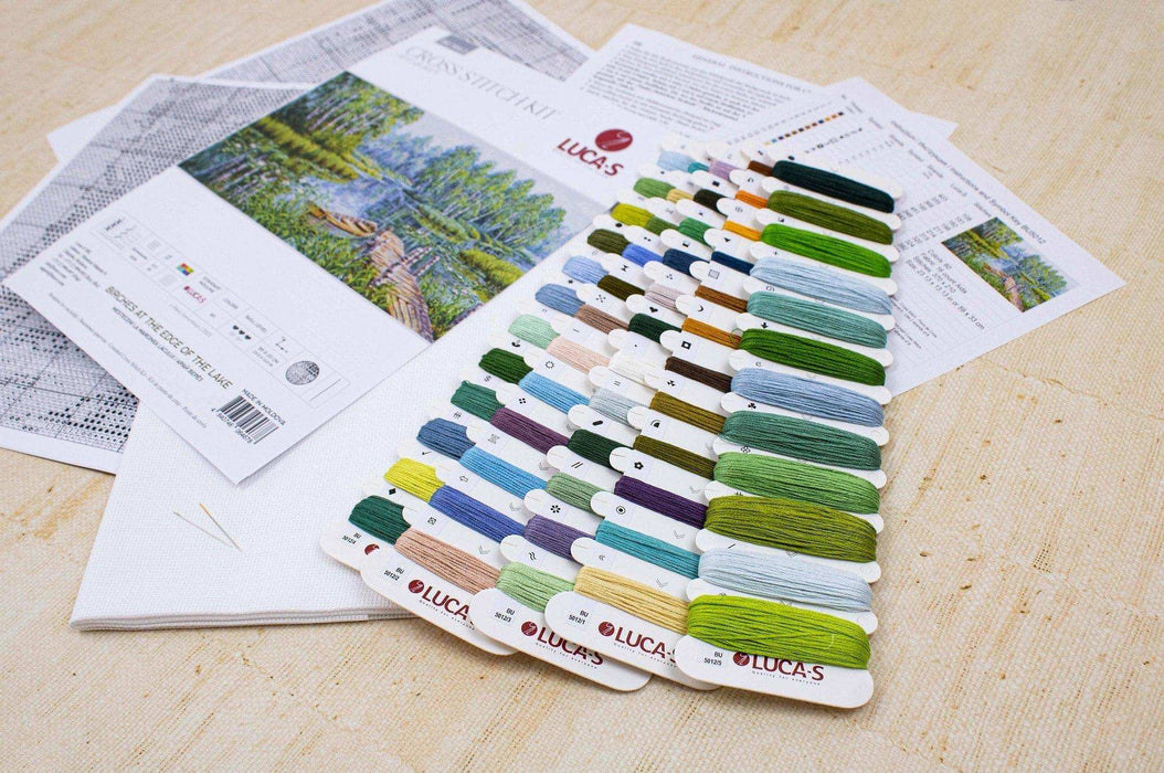 Cross Stitch Kit Luca-S - Birches at the edge of the lake, BU5012 Cross Stitch Kits - HobbyJobby
