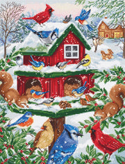Cross Stitch Kit Luca-S - Blissful Bird Feeder, B2417 Cross Stitch Kits - HobbyJobby