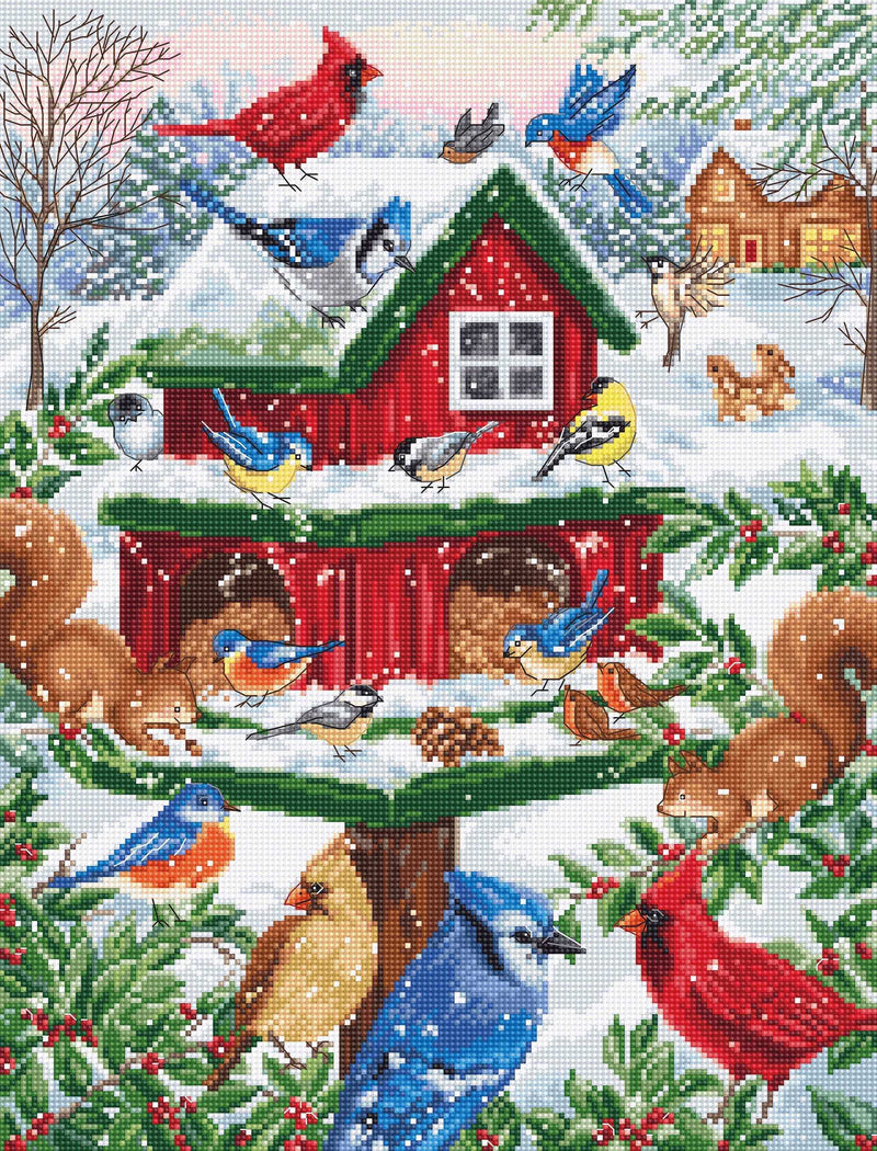 Cross Stitch Kit Luca-S - Blissful Bird Feeder, B2417 Cross Stitch Kits - HobbyJobby