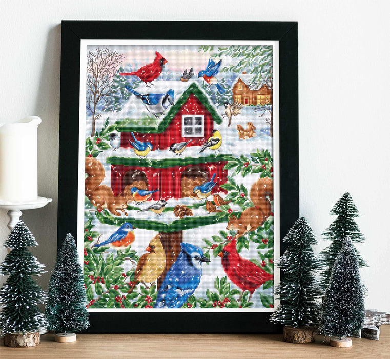 Cross Stitch Kit Luca-S - Blissful Bird Feeder, B2417 Cross Stitch Kits - HobbyJobby