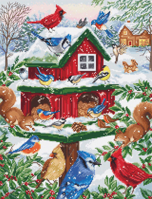 Cross Stitch Kit Luca-S - Blissful Bird Feeder, B2417 Cross Stitch Kits - HobbyJobby