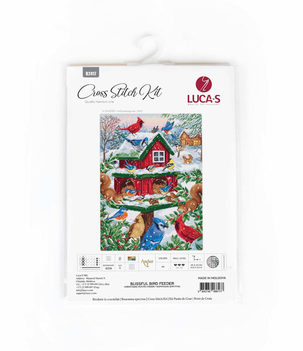 Cross Stitch Kit Luca-S - Blissful Bird Feeder, B2417 Cross Stitch Kits - HobbyJobby