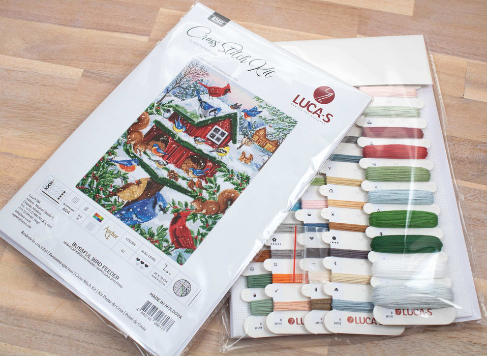 Cross Stitch Kit Luca-S - Blissful Bird Feeder, B2417 Cross Stitch Kits - HobbyJobby