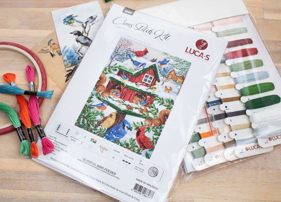 Cross Stitch Kit Luca-S - Blissful Bird Feeder, B2417 Cross Stitch Kits - HobbyJobby