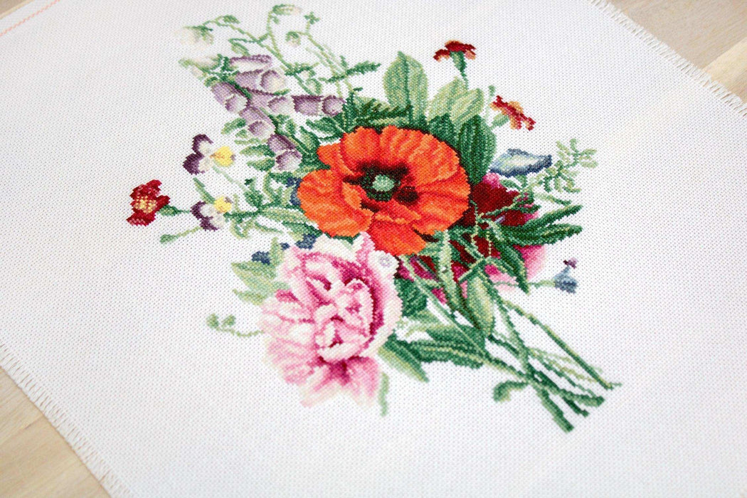 Cross Stitch Kit Luca-S - Bouquet with Poppy and Peony, B2350 - Luca-S