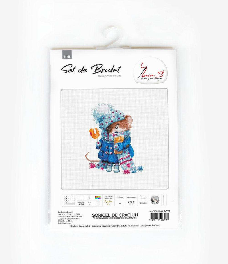 Cross Stitch Kit Luca-S - Christmas Mouse, B1168 - HobbyJobby