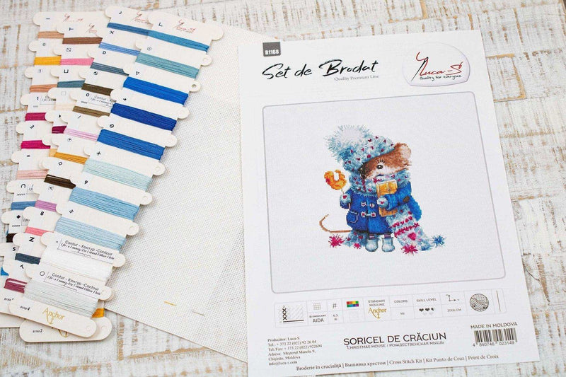 Cross Stitch Kit Luca-S - Christmas Mouse, B1168 - HobbyJobby