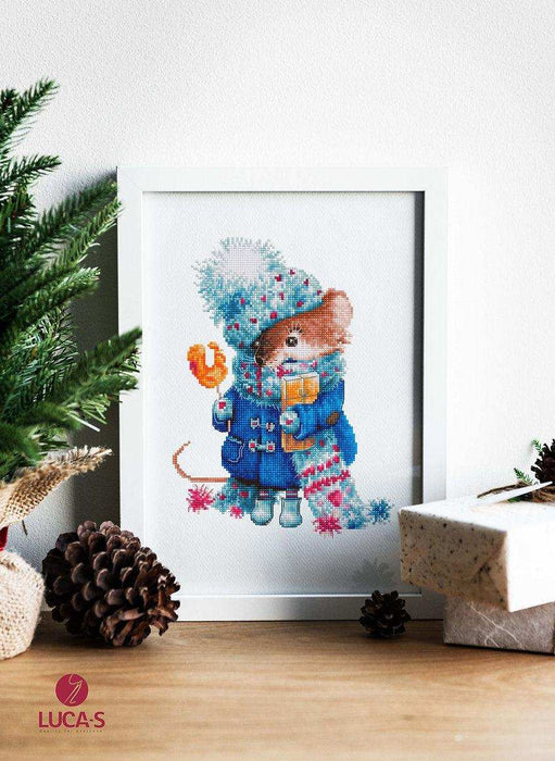Cross Stitch Kit Luca-S - Christmas Mouse, B1168 - HobbyJobby