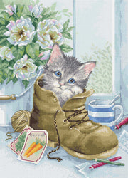 Cross Stitch Kit Luca-S - Cute kitten - HobbyJobby