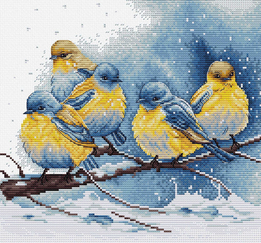 Cross Stitch Kit Luca-S - Eastern Bluebirds, BU5028 Cross Stitch Kits - HobbyJobby