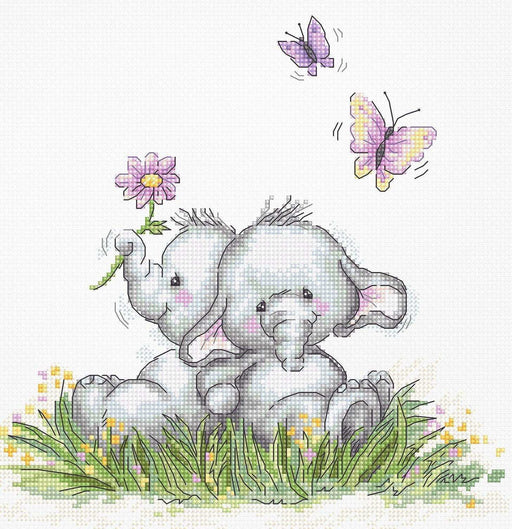 Cross Stitch Kit Luca-S -  Elephant Couple - HobbyJobby
