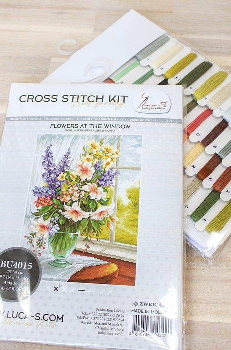 Cross Stitch Kit Luca-S - Flowers by the window, BU4015 - HobbyJobby