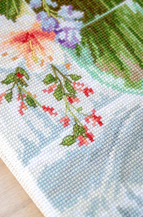 Cross Stitch Kit Luca-S - Flowers by the window, BU4015 - HobbyJobby