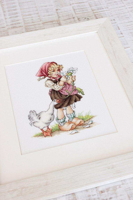 Cross Stitch Kit Luca-S - Girl with the goose, B1047 - Luca-S