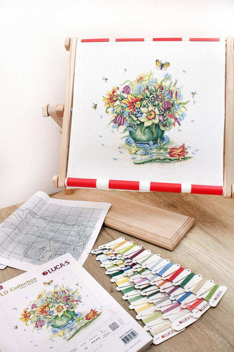 Cross Stitch Kit Luca-S Gold - April Bouquet - HobbyJobby