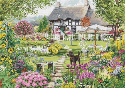 Cross Stitch Kit Luca-S GOLD - Cottage Garden, B2412 Cross Stitch Kits - HobbyJobby