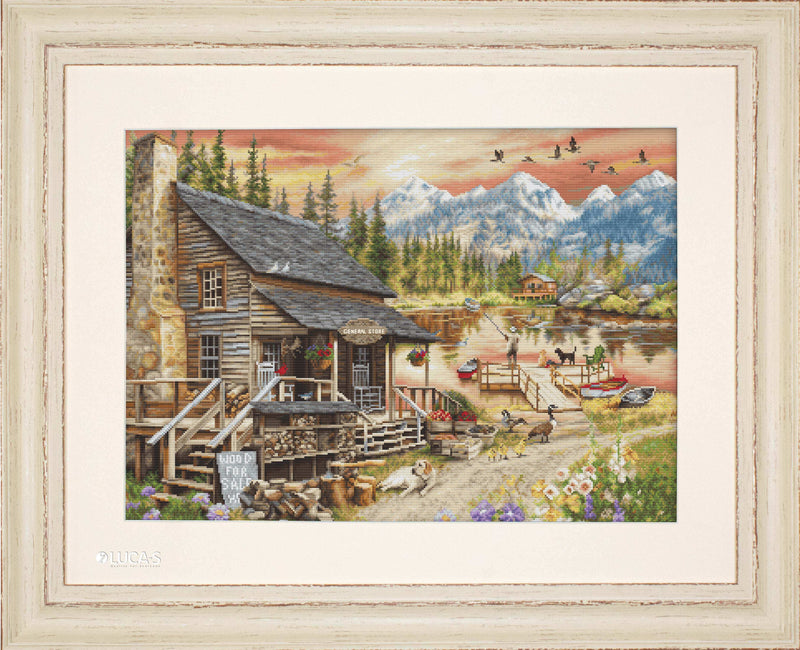 Cross Stitch Kit Luca-S GOLD - Log Cabin General Store, B2413 Cross Stitch Kits - HobbyJobby