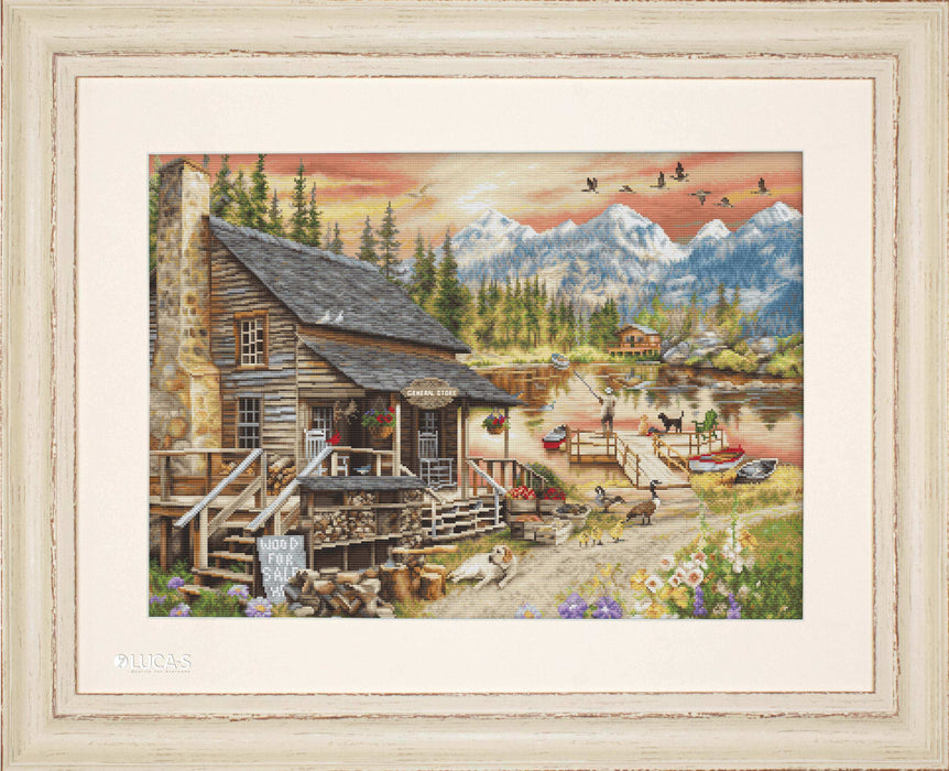 Cross Stitch Kit Luca-S GOLD - Log Cabin General Store, B2413 Cross Stitch Kits - HobbyJobby