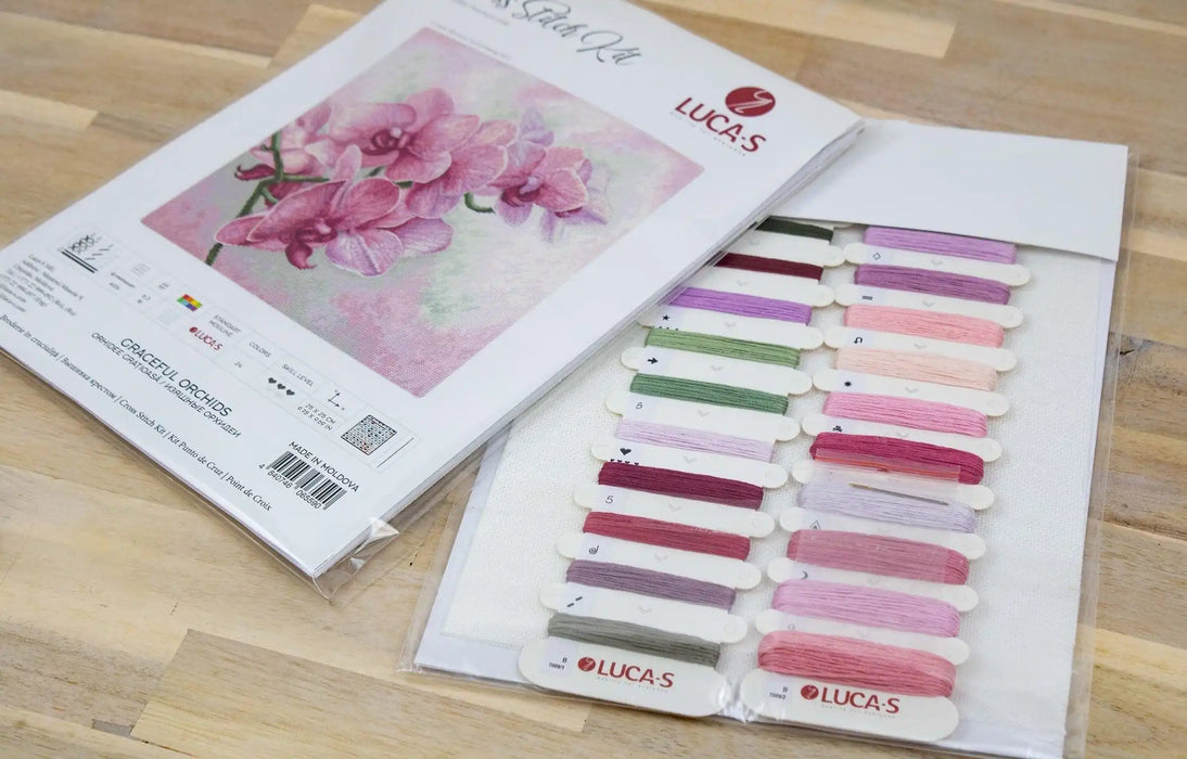 Cross Stitch Kit Luca-S - Graceful Orchids B7009 - Luca-S