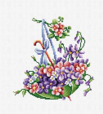 Cross Stitch Kit Luca-S - Green Umbrella, B101 Cross Stitch Kits - HobbyJobby