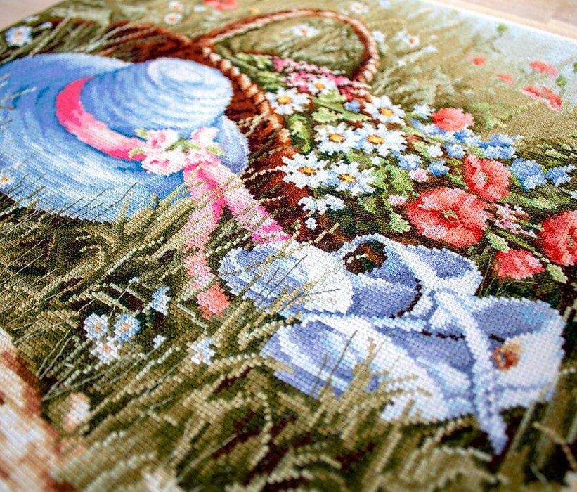 Cross Stitch Kit Luca-S - Meadow with poppies, BU4020 - HobbyJobby