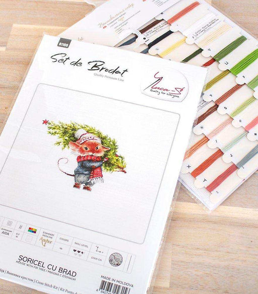 Cross Stitch Kit Luca-S - Mouse with Fir Tree, B1169 - HobbyJobby