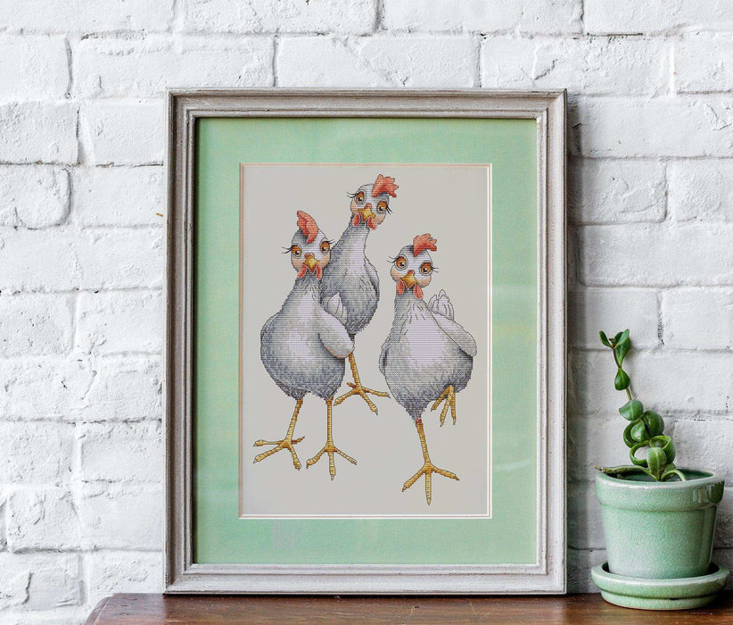 Cross Stitch Kit Luca-S - My chickens, CD004 Cross Stitch Kits - HobbyJobby
