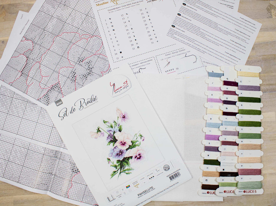 Cross Stitch Kit Luca-S - Pansies, B2231 - Luca-S